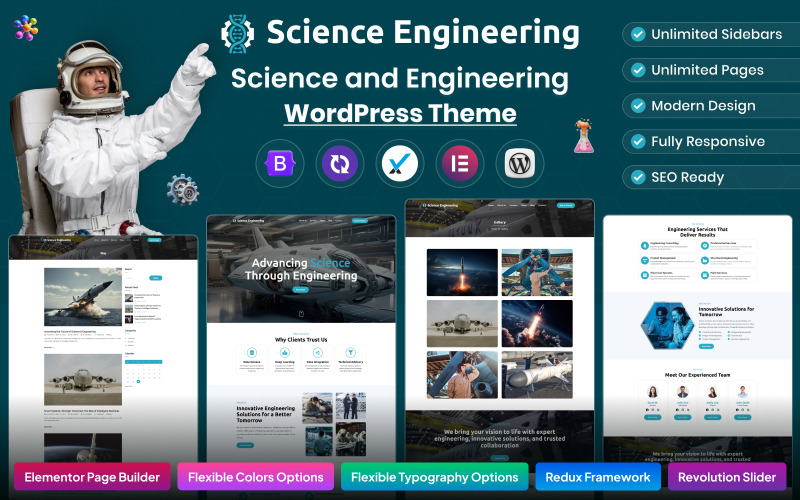 WordPress šablona pro vědu a inženýrství