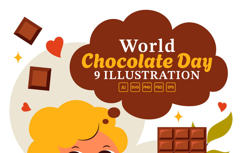 9 Wereld Chocoladedag Illustratie