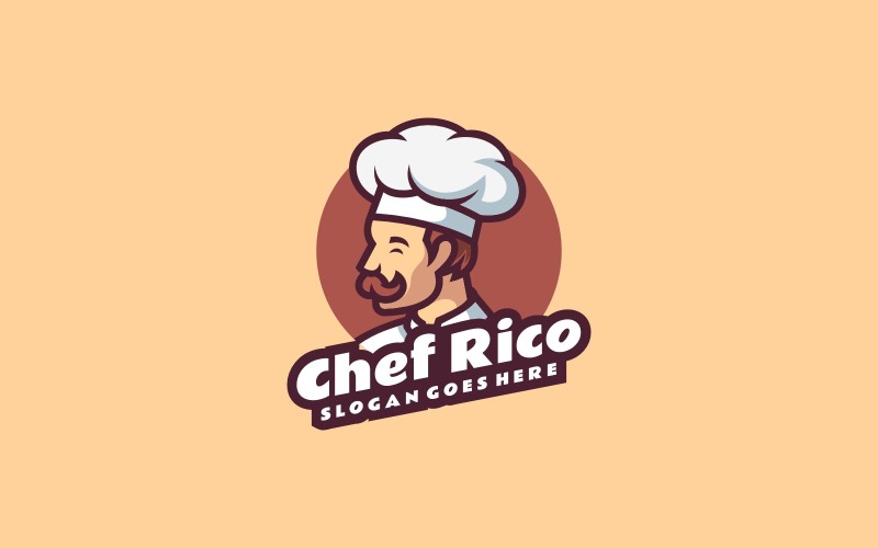 Modello di progettazione del logo della mascotte dello chef