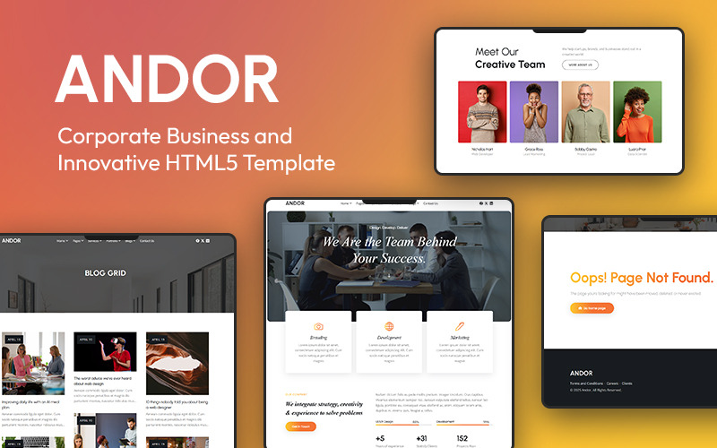 Andor :: Företagsverksamhet och innovativ HTML5-mall