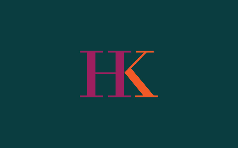 Шаблон логотипу з літерою HK
