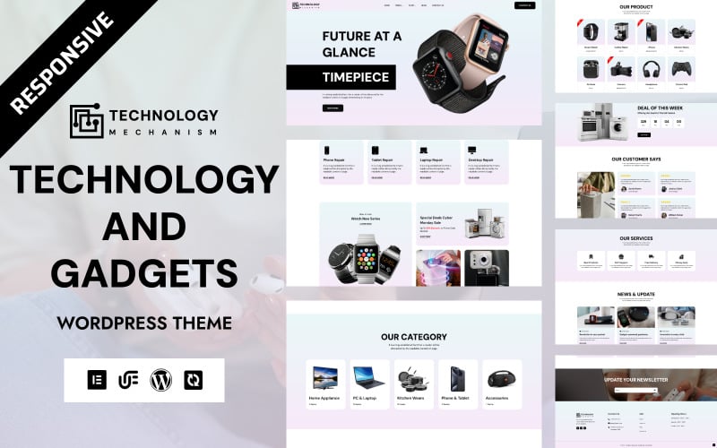 Technologie - Elektronica en gadgets WooCommerce Elementor-thema