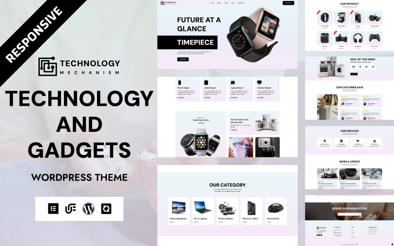 Technologie - Elektronika a gadgety WooCommerce Elementor šablona