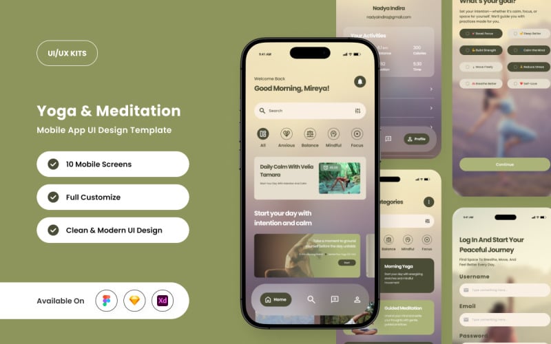 Tranquess – Yoga and Meditation App Design Template