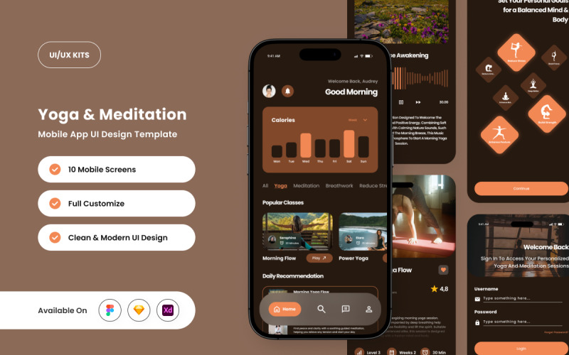 Zenora – Jóga és Meditáció Alkalmazás Tervezősablon