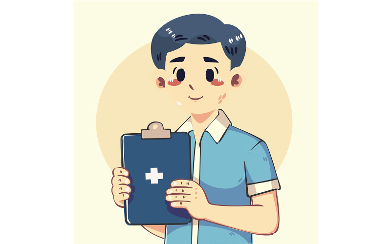 Ilustración de un personaje de enfermera