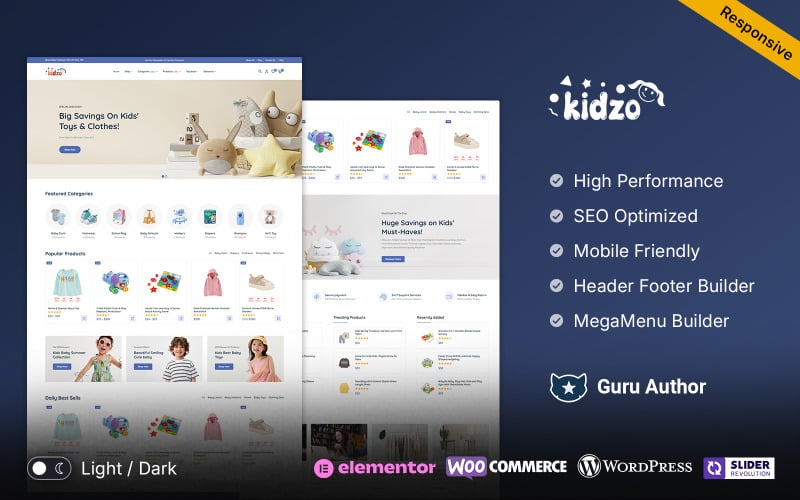 Kidzo - Thème WooCommerce réactif pour magasin de vêtements et de jouets pour enfants