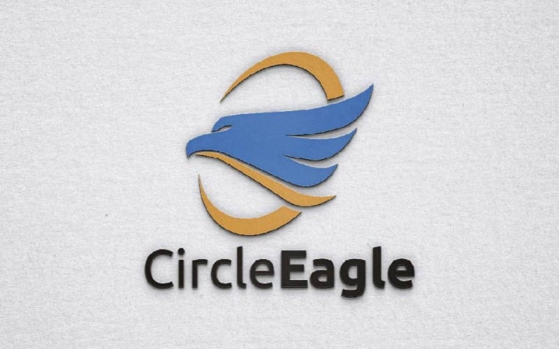 Modèle de logo d'entreprise de mascotte de tête d'animal d'oiseau de faucon d'aigle de cercle
