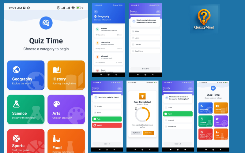 QuizzyMind — игровое приложение-викторина на React Native