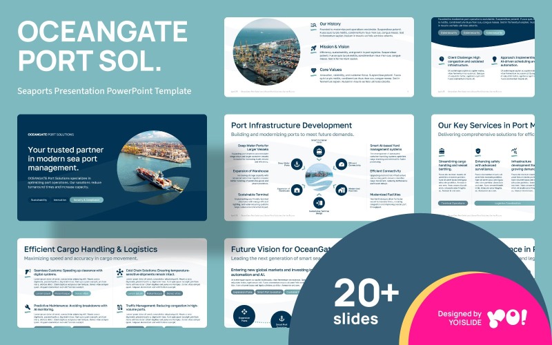 Шаблон презентации PowerPoint для морских портов OCEANGATE