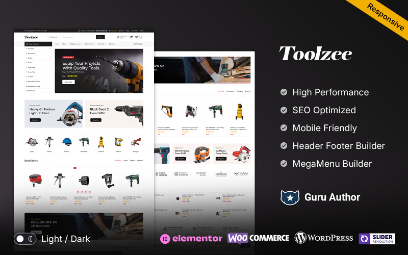 Toolzee - WooCommerce šablona pro nářadí, elektrické vybavení a autodíly