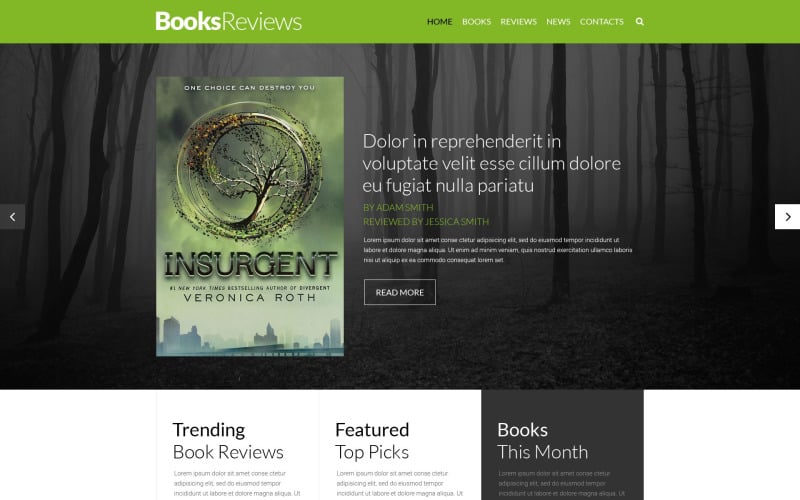 Book Reviews Responsive Website Template