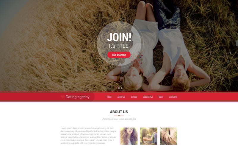 Dating Responsive Website-Vorlage