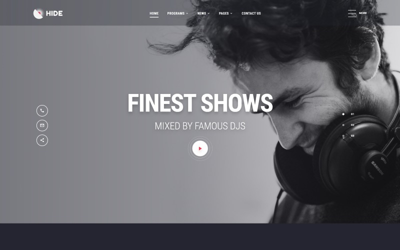 HIDE - Creatieve HTML-websitesjabloon met meerdere pagina's voor online radio