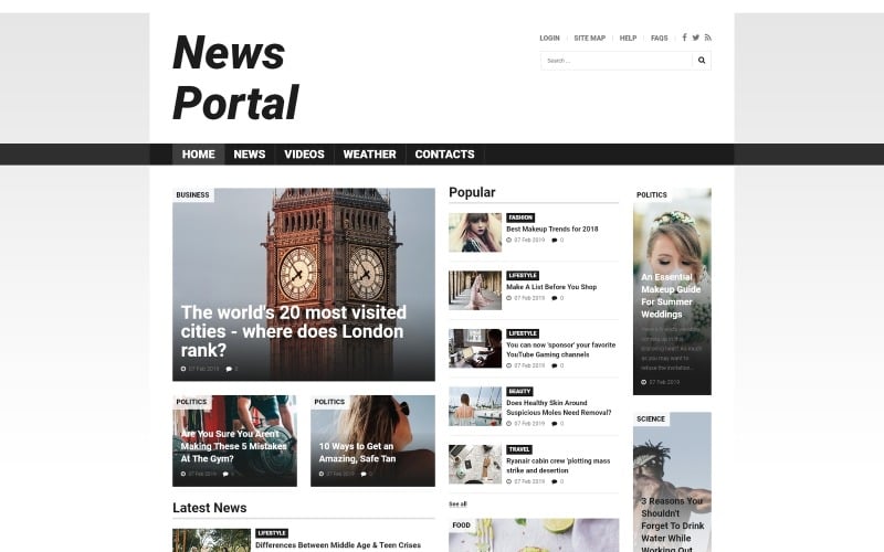 Modelo de Joomla responsivo do portal de notícias