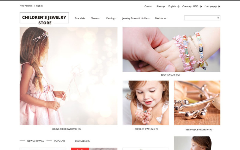 PrestaShop-thema voor juweliers voor kinderen