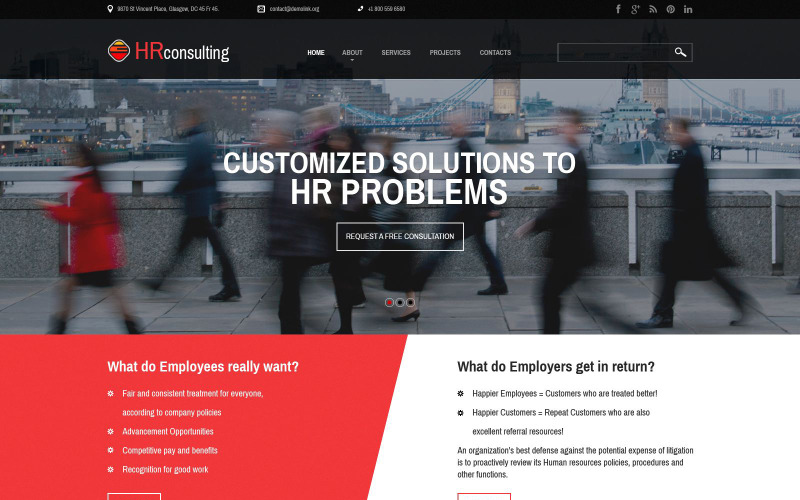 Responsieve websitesjabloon voor public relations