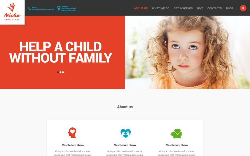 Responsive Website-Vorlage für Kinderhilfswerke