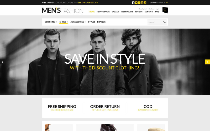 Ultimate Mens Shopping Spot ZenCart шаблон
