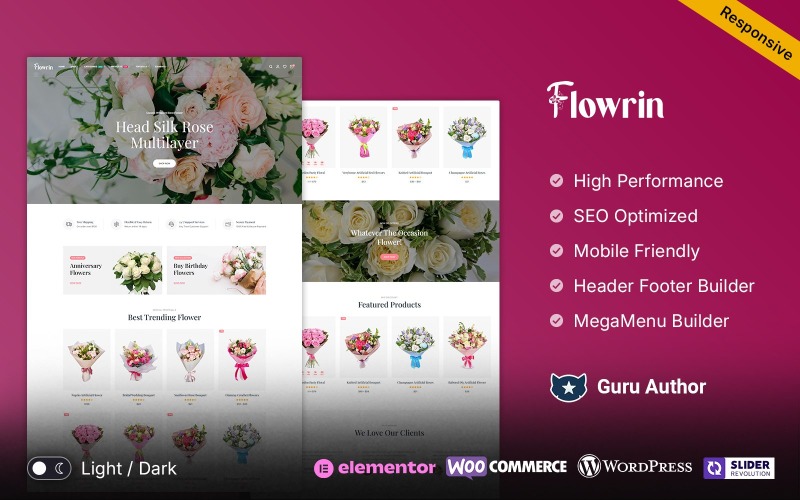 Flowrin - 花店和花店 WooCommerce 主题