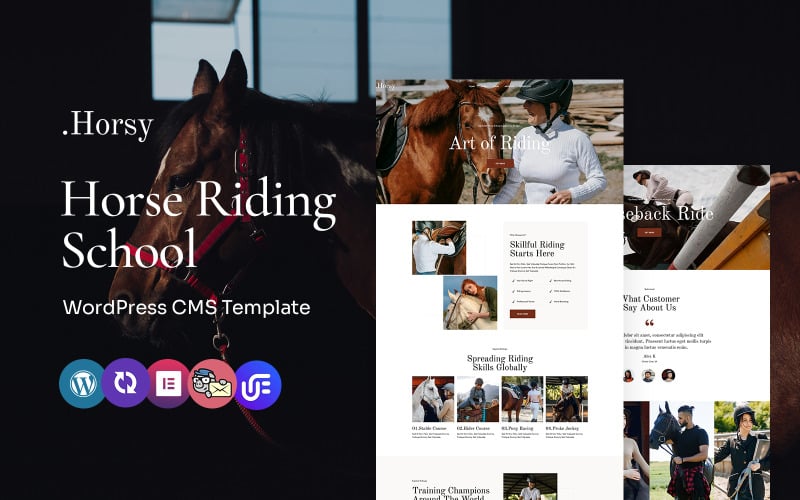 Horsy - Tema multipropósito de WordPress para Elementor para club y academia de equitación