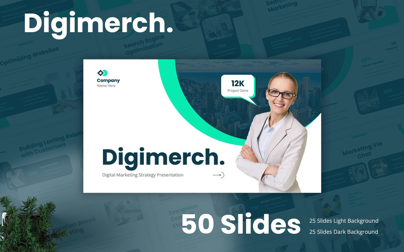 Digimerch – Google Slides-Vorlage für digitale Marketingstrategien