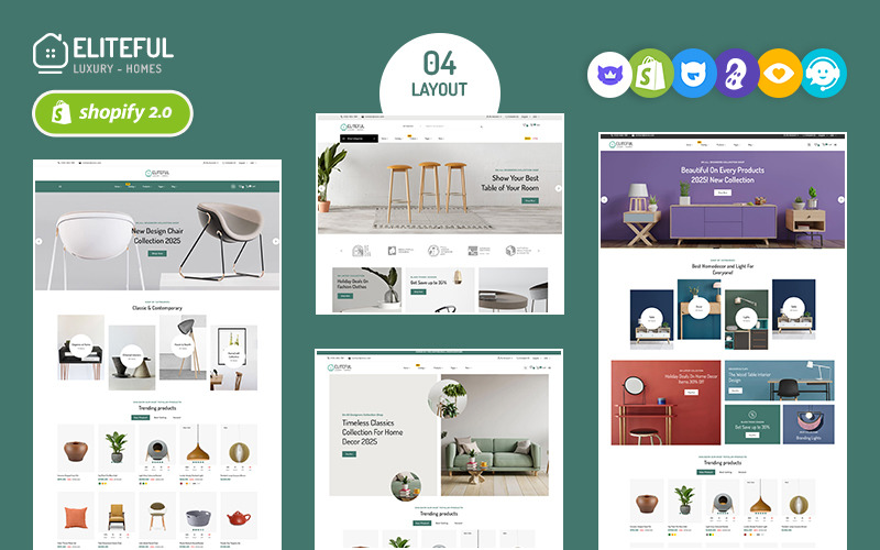 Eliteful - Arredamento e mobili moderni per la casa - Tema reattivo Shopify