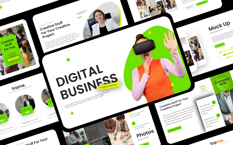 Modello di presentazione aziendale digitale per PowerPoint