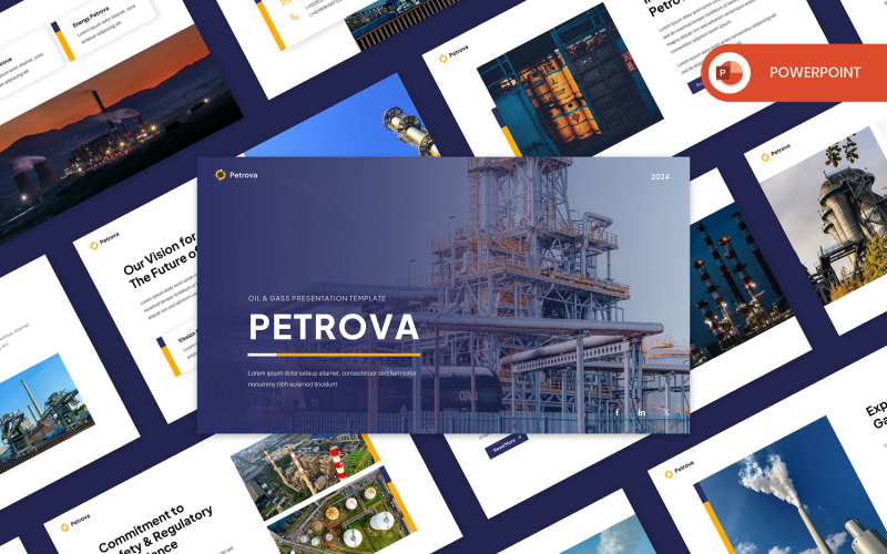 Petrova - PowerPoint-sjabloon voor de olie- en gasindustrie