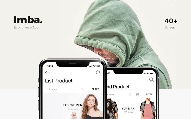 Sada uživatelského rozhraní mobilní aplikace Imba eCommerce