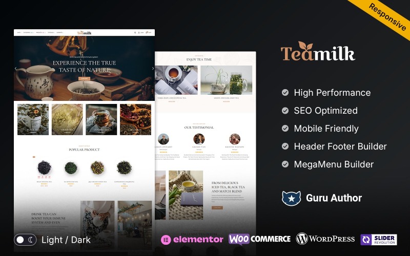 TeaMilk - Loja de Chá, Café e Nutrição Herbal - Tema WordPress WooCommerce