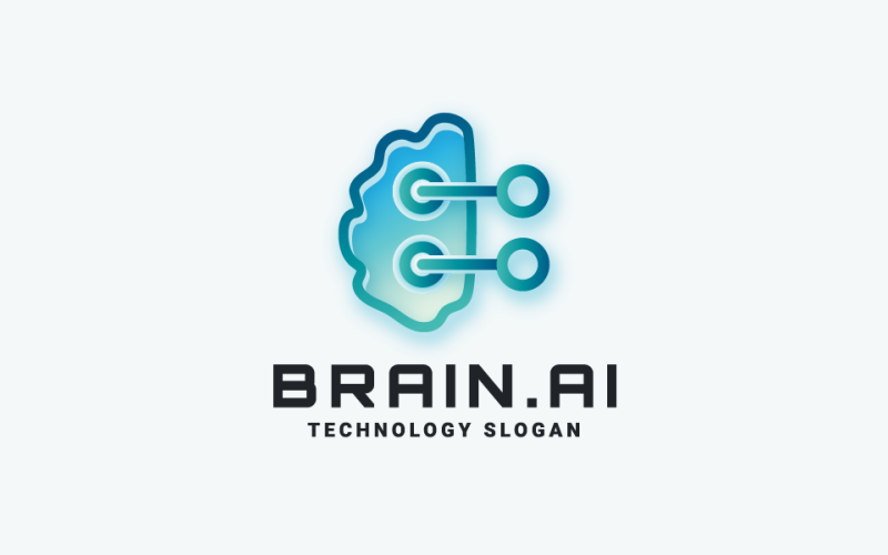 Brain.AI – Futuristisk teknik- och AI-logotypdesign