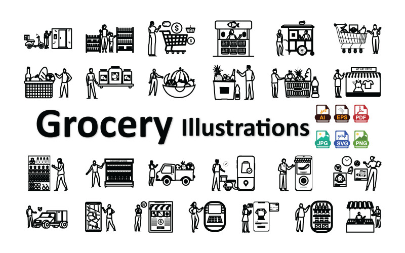 Esthétique d'épicerie | Illustration culinaire pour designers et créateurs