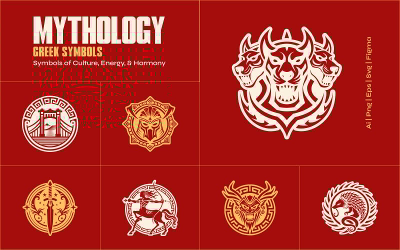 Greek Mythology Symbols Set