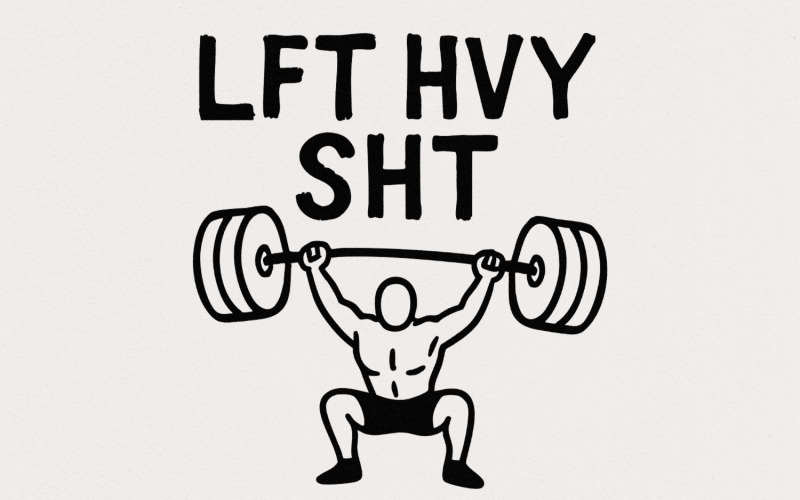LFT HVY SHT png, Tyngdlyftning png, Gym png, Träning png, Lyft tunga saker png, Motiverande png, Gym