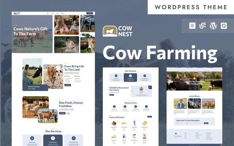 Cow Farming - Cow Farm & Dairy Production WordPress Elementor Theme