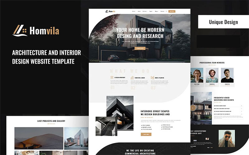 Homvila – Website-Vorlage für Architektur und Innenarchitektur