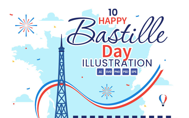 10 Mutlu Bastille Günü İllüstrasyonu