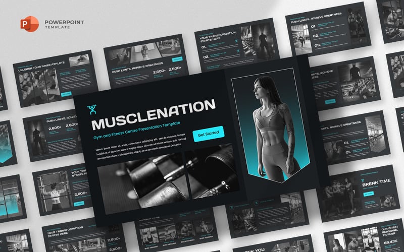 Musclenation - Gym & Fitness PowerPoint-mall