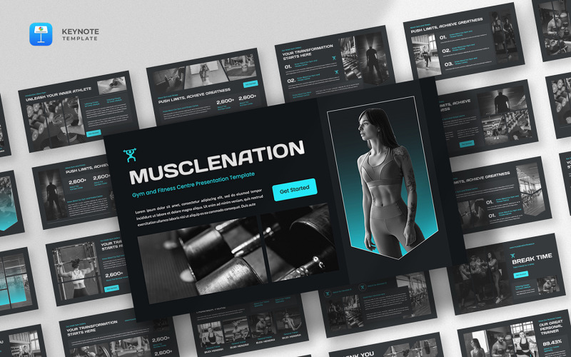 Musclenation – Keynote-Vorlage für Fitnessstudio und Fitness