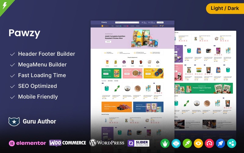 Pawzy - Evcil Hayvan Maması Mağazası, Evcil Hayvan Bakımı ve Evcil Hayvan Dükkanı WooCommerce Teması