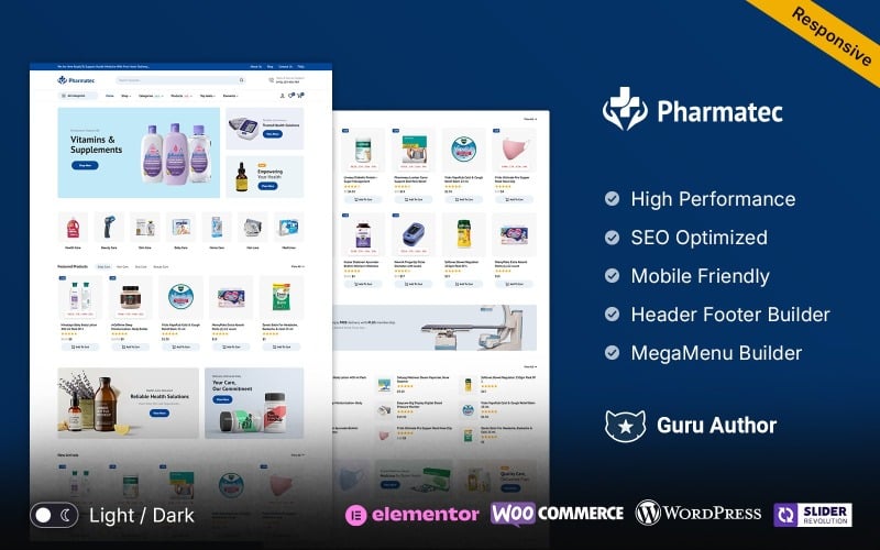 Pharmatec — многоцелевая тема WooCommerce для магазинов лекарств и аптек