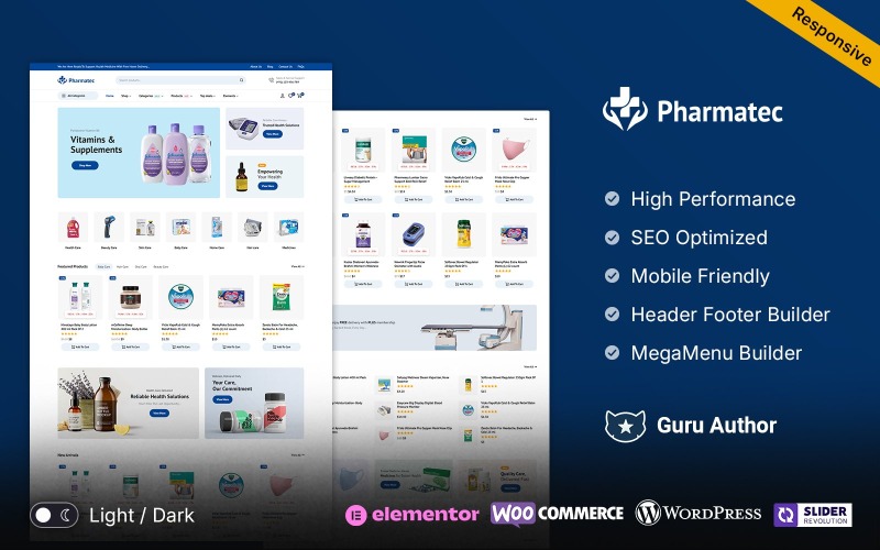 Pharmatec - універсальна WooCommerce тема для магазину ліків та аптек