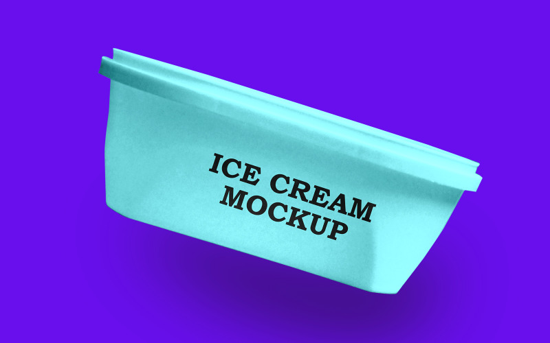 Plantilla PSD de maqueta de caja de helado, diseño 12