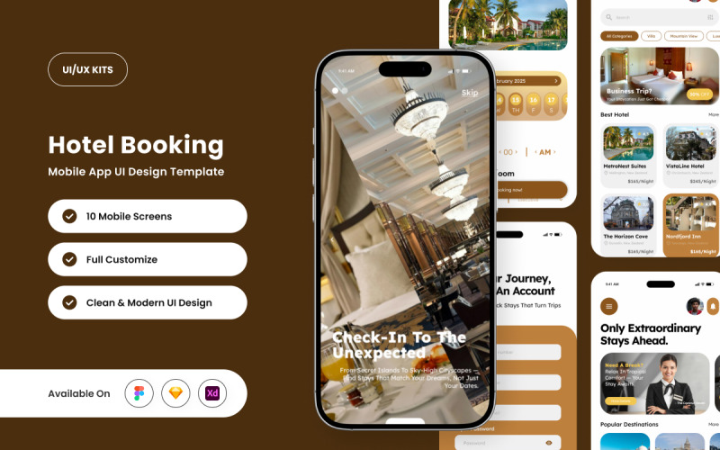 Roomzy – Modelo de design para aplicativo de reserva de hotel