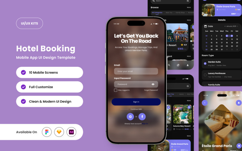 StayTide – Hotelboekingsapp-ontwerpsjabloon
