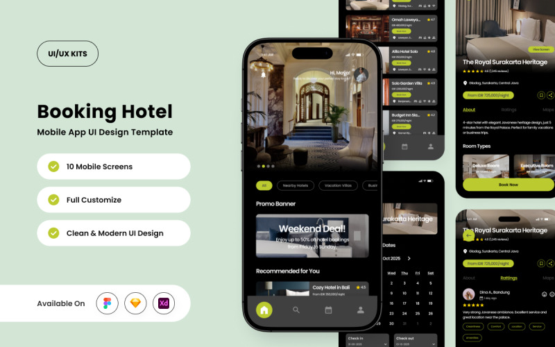 Stayvia – Szállodafoglalási alkalmazás sablon