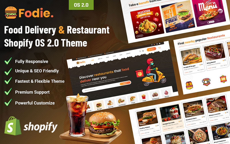 Fodie - Shopify OS 2.0-thema voor bezorging van eten en restaurants