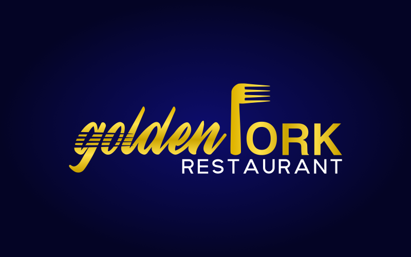 Golden Fork Logo Template