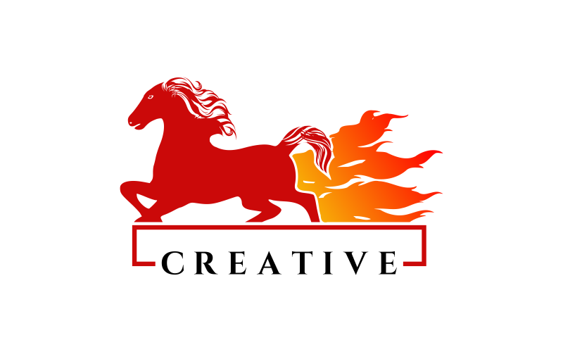 Horse Running Custom Design Logo